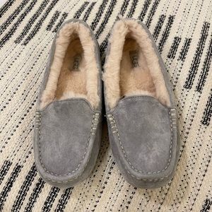 Light grey suede UGG slippers in PERFECT condition, NEVER WORN